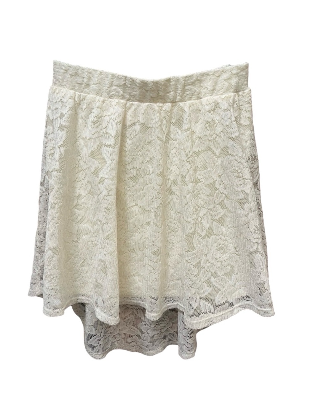 Bongo High-low Cream Floral Lace Skirt